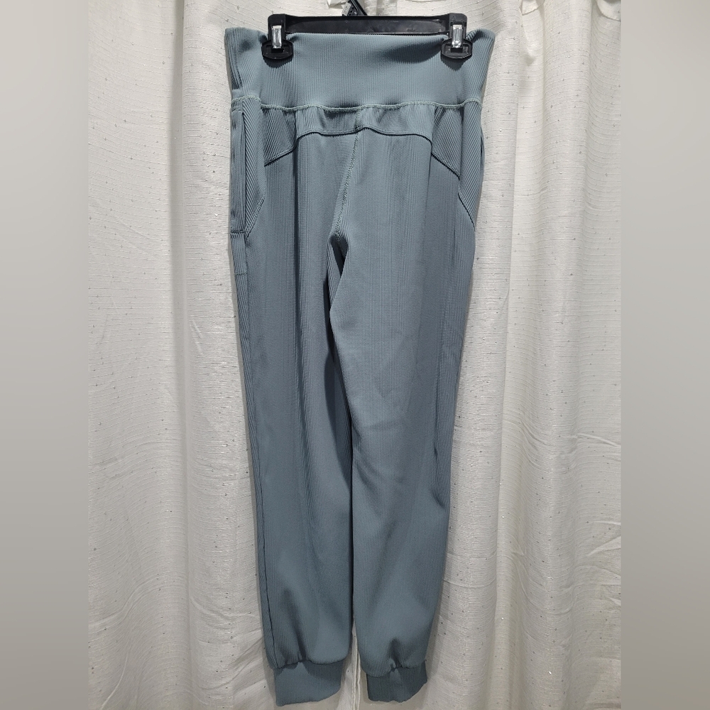 Athleta Women's Teal Blue Salutation Rib High Rise Jogger Size Large. - Picture 3 of 11